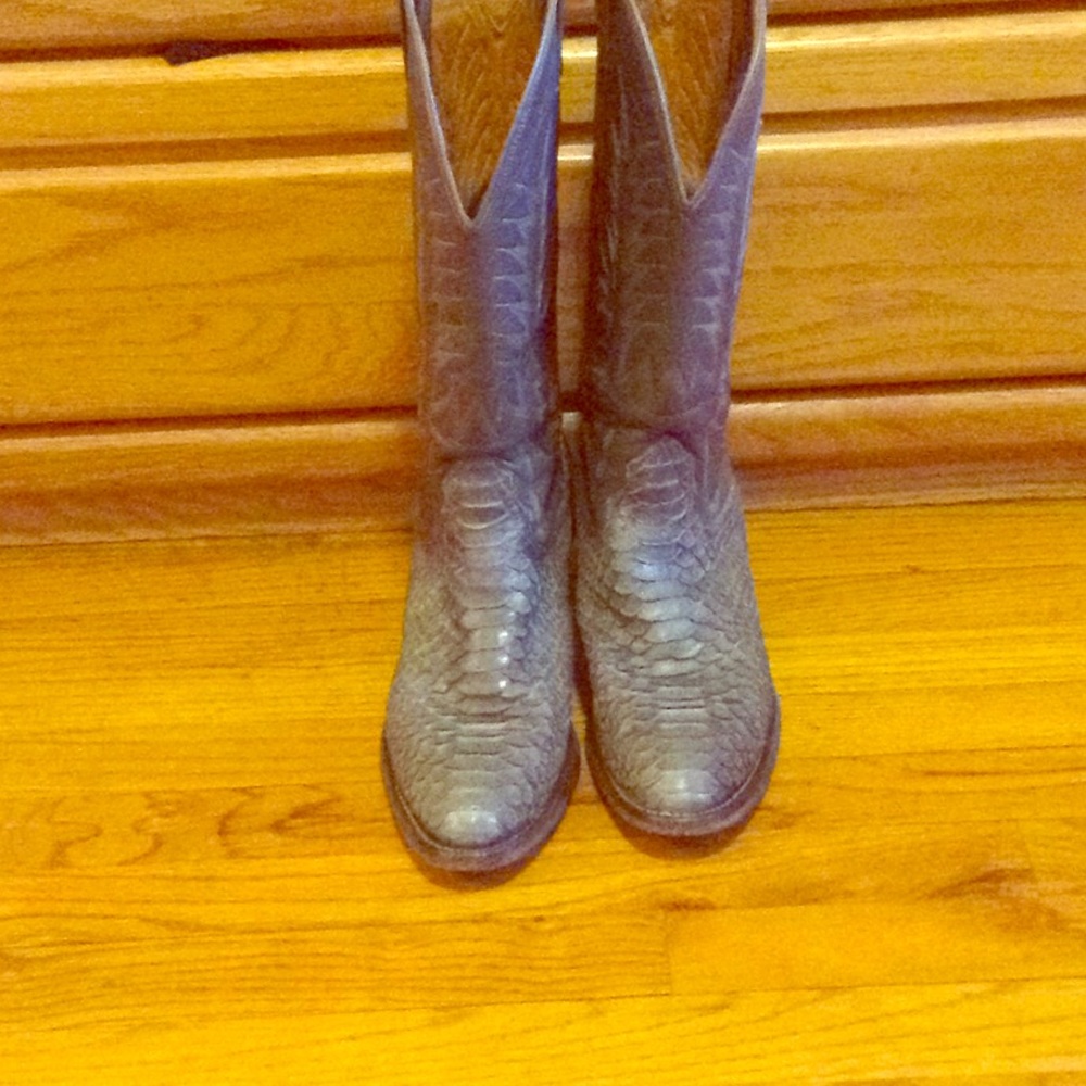 PYTHON ROUND TOE BOOTS *priced to sale*